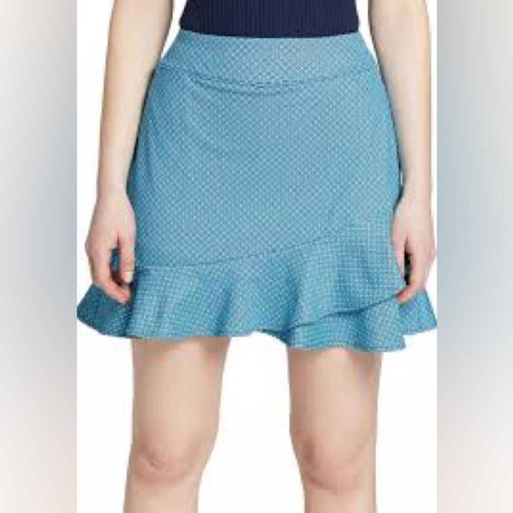 NWT Lady Hagan Blue Patterned Ruffle Skirt W Built In Shorts Sz XL